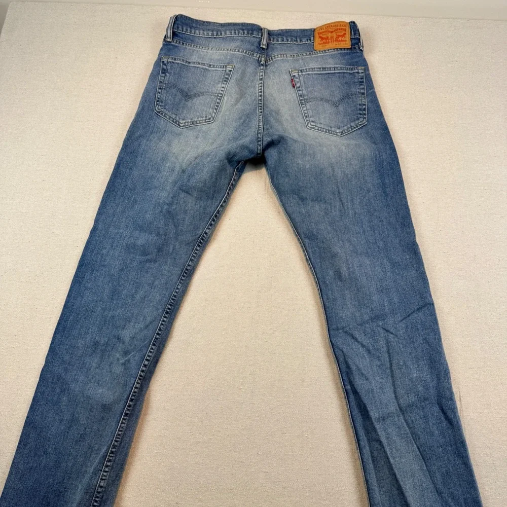 Levis 513 Slim Straight Jeans Mens 34x32 Medium Wash Denim Blue Pants